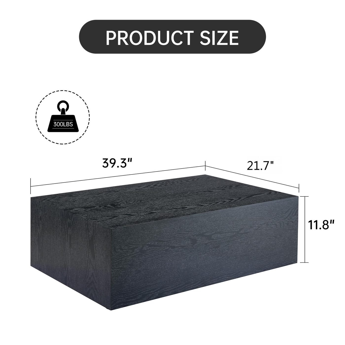 Black Wood Grain MDF Coffee Table - Luxurious Design