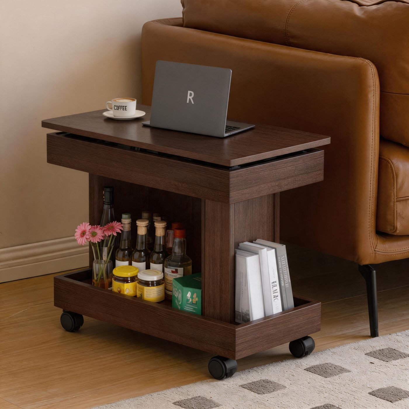 Small Coffee Table with Wheels