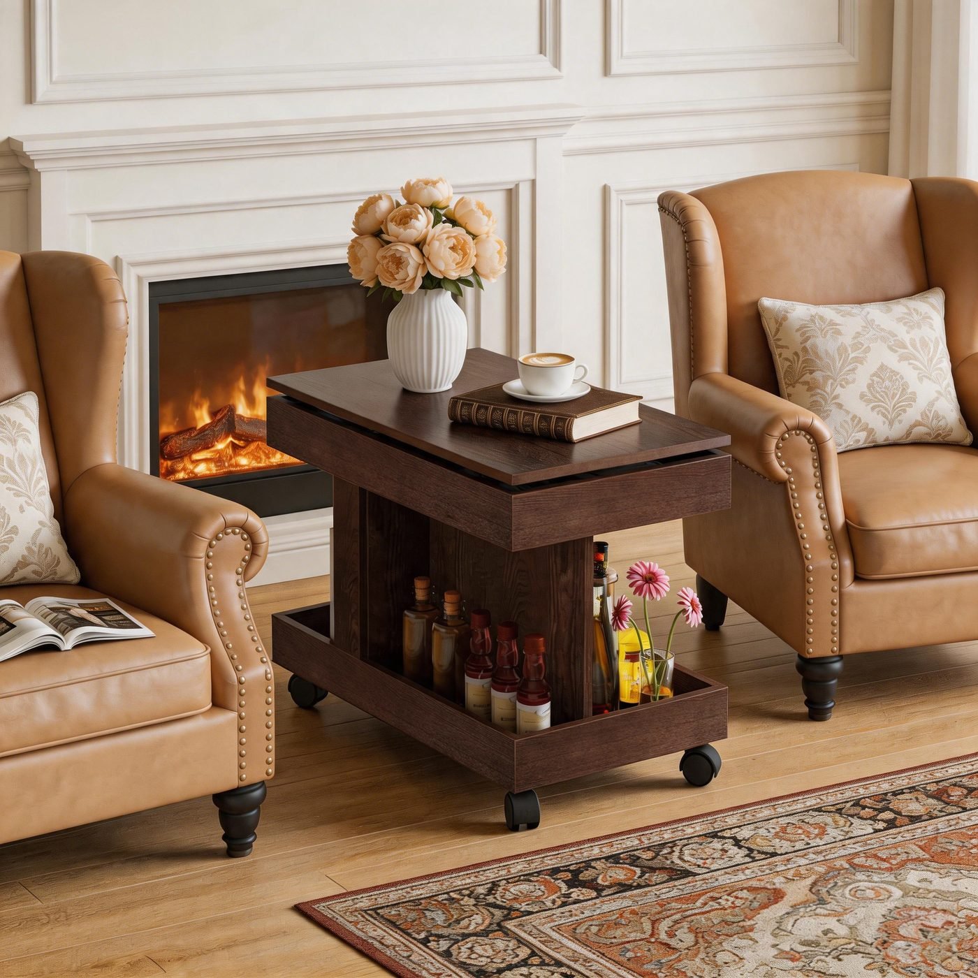 Small Coffee Table with Wheels