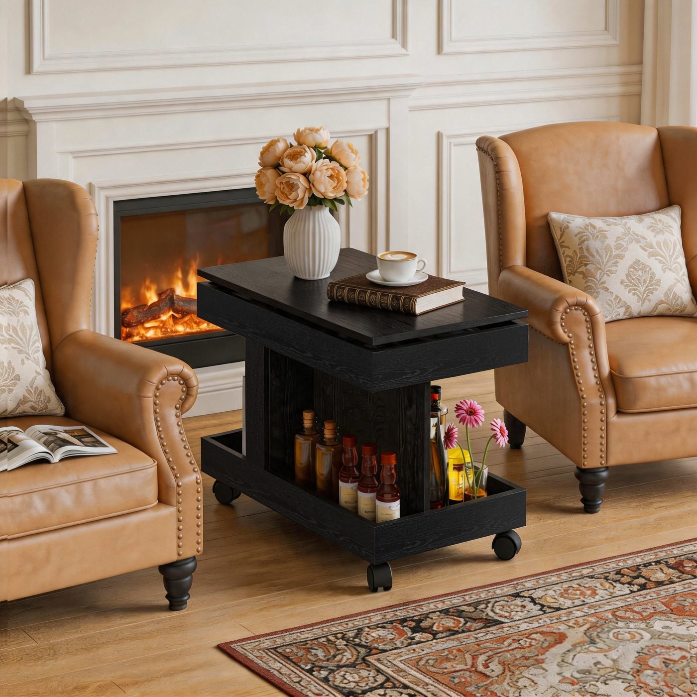 Small Coffee Table with Wheels