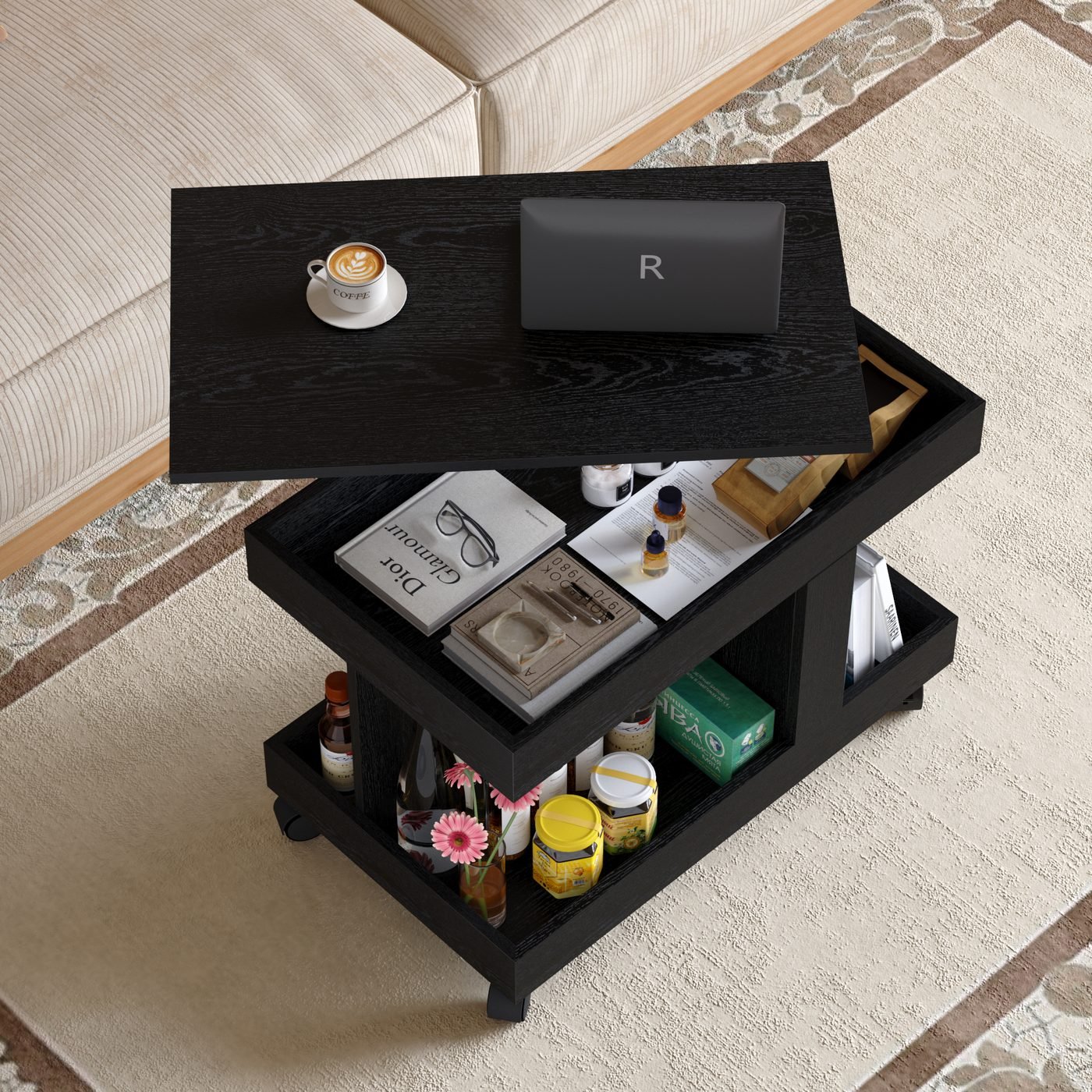Small Coffee Table with Wheels