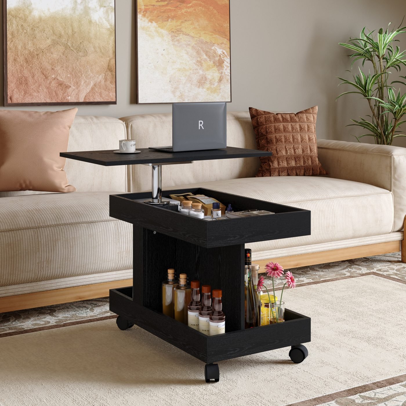 Small Coffee Table with Wheels