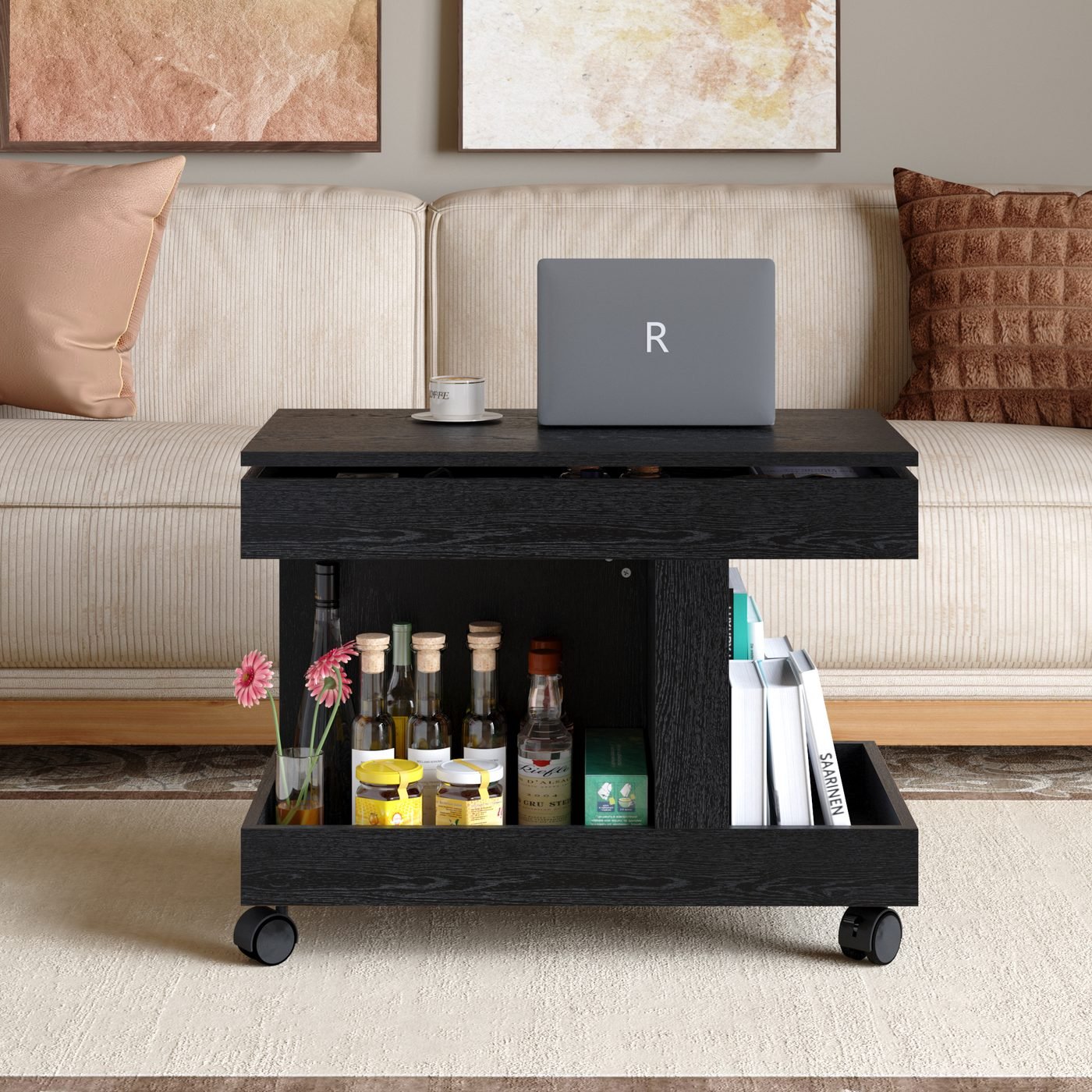Small Coffee Table with Wheels