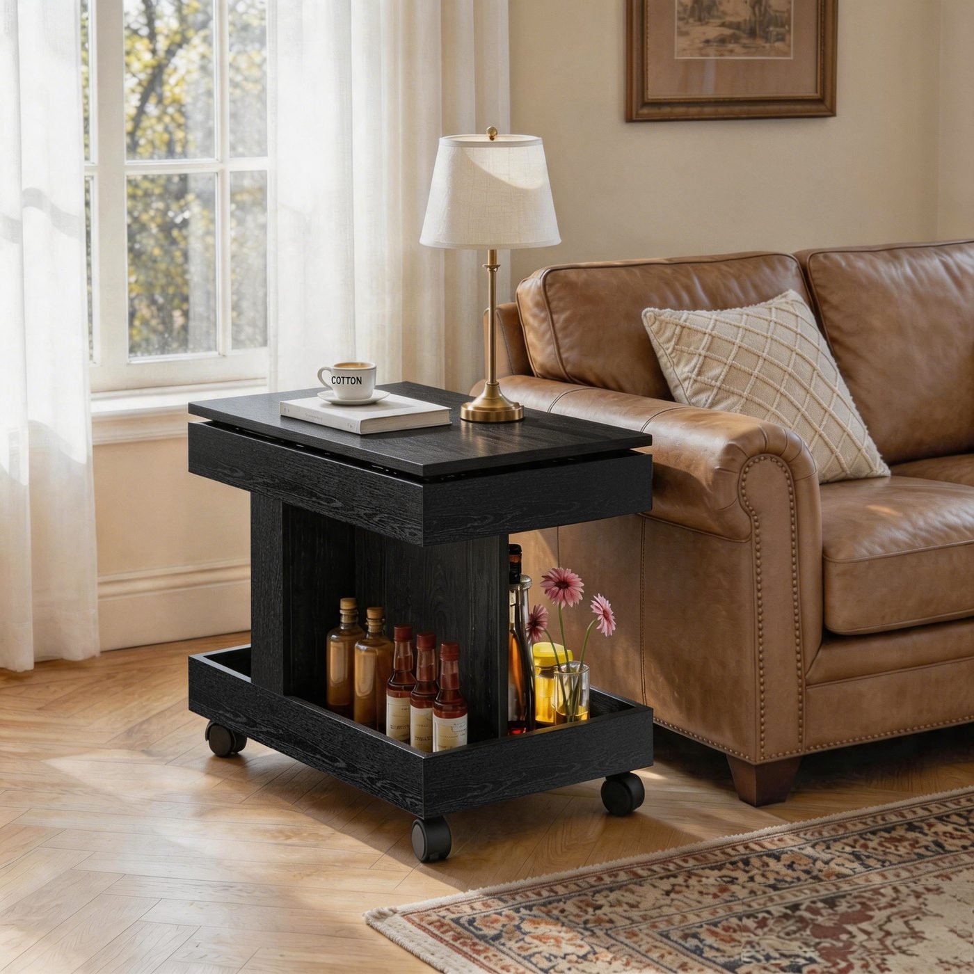 Small Coffee Table with Wheels