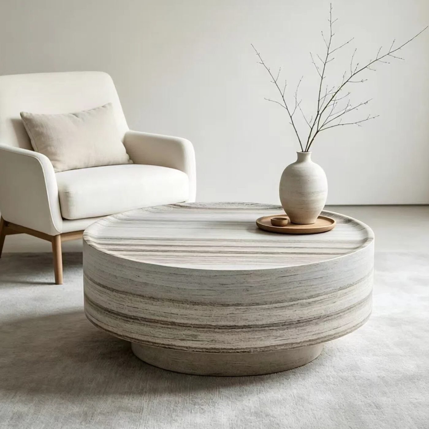 Round 31.5" Coffee Table Ideal For Living Room Family Time