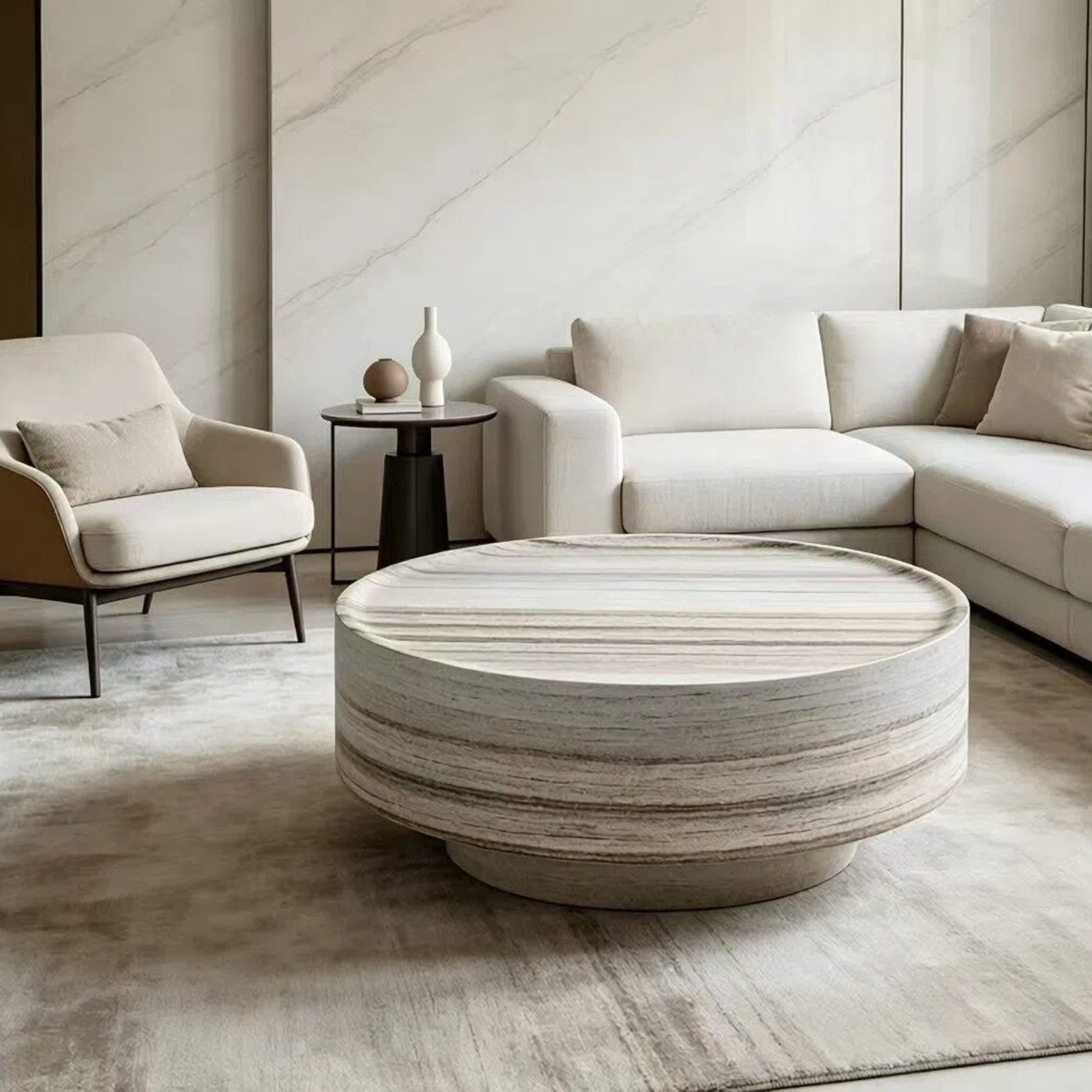 Round 31.5" Coffee Table Ideal For Living Room Family Time