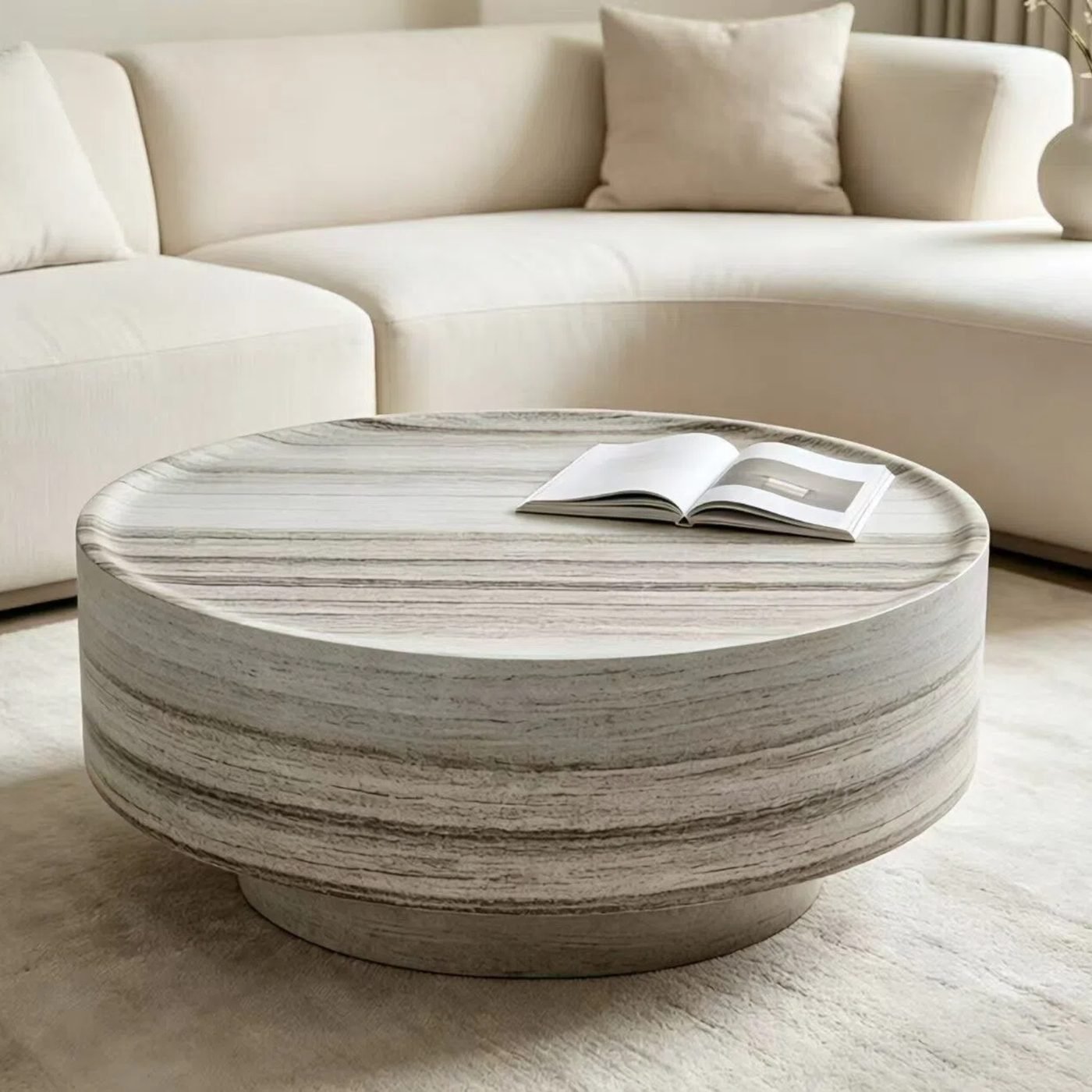 Round 31.5" Coffee Table Ideal For Living Room Family Time