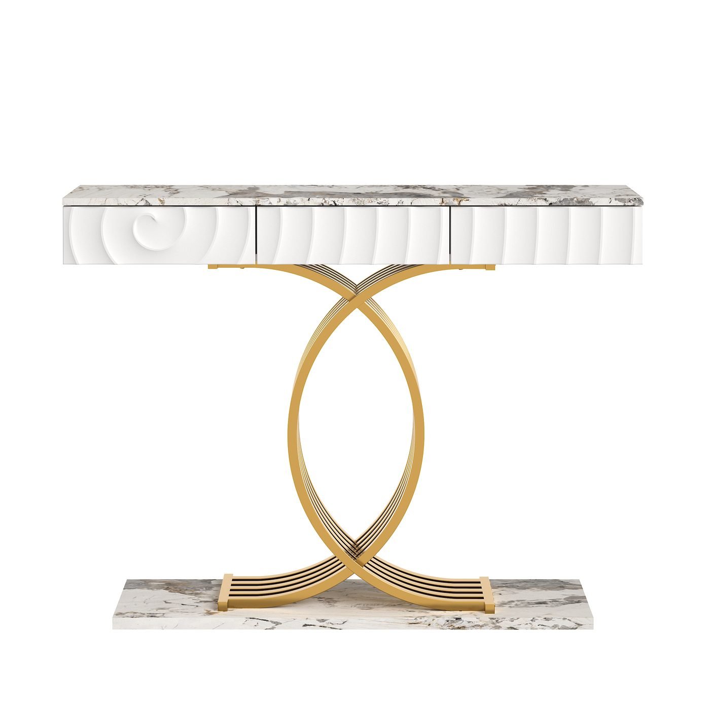 Narrow Entryway Table with 3 Drawers