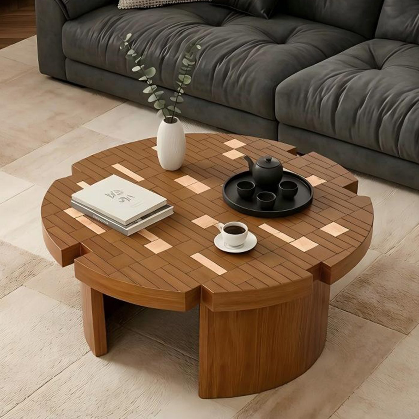Mid-Century Flower Petal Coffee Table