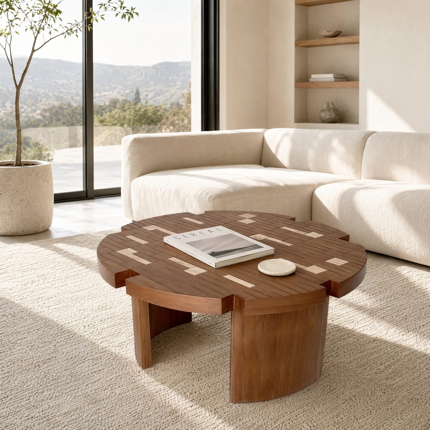 Mid-Century Flower Petal Coffee Table