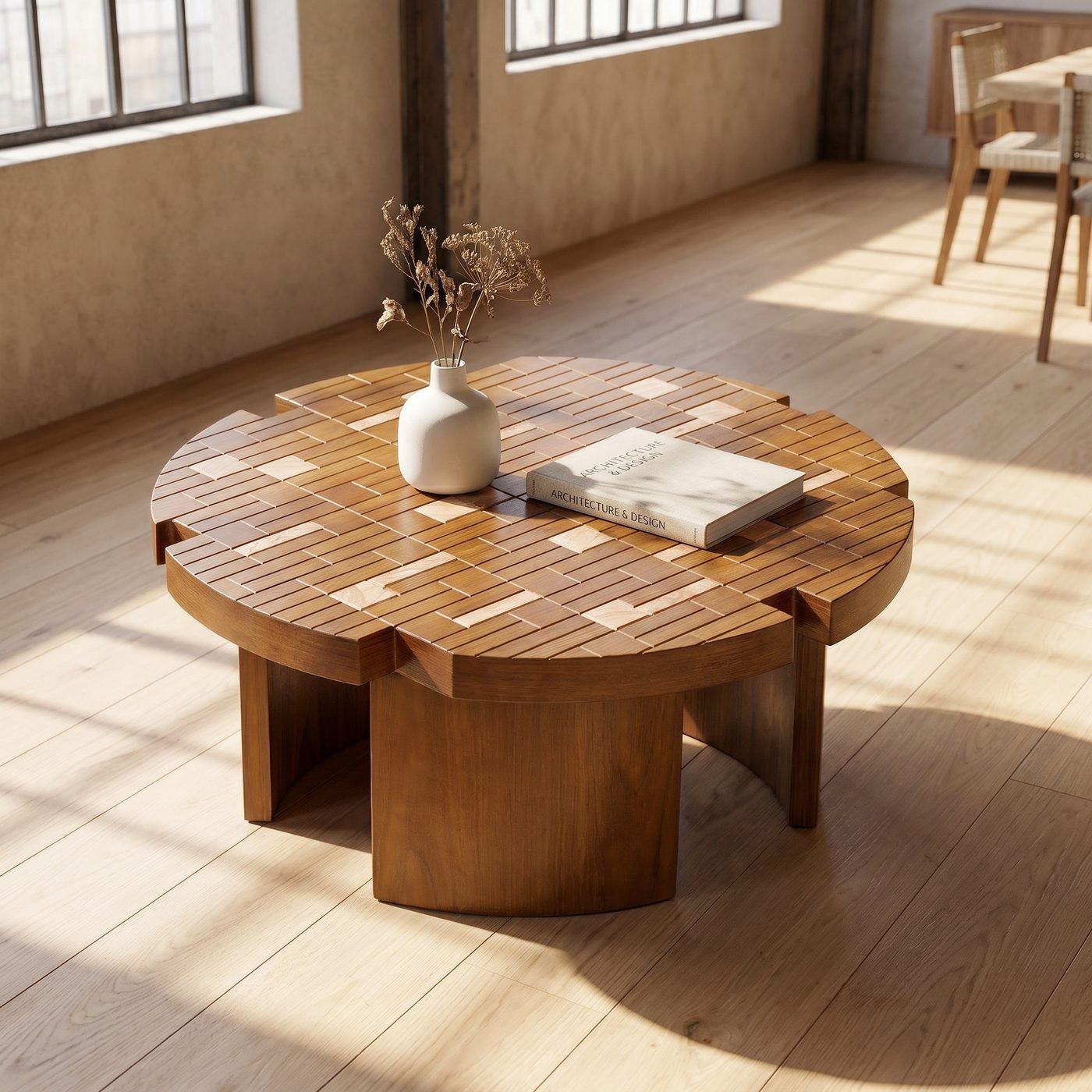 Mid-Century Flower Petal Coffee Table